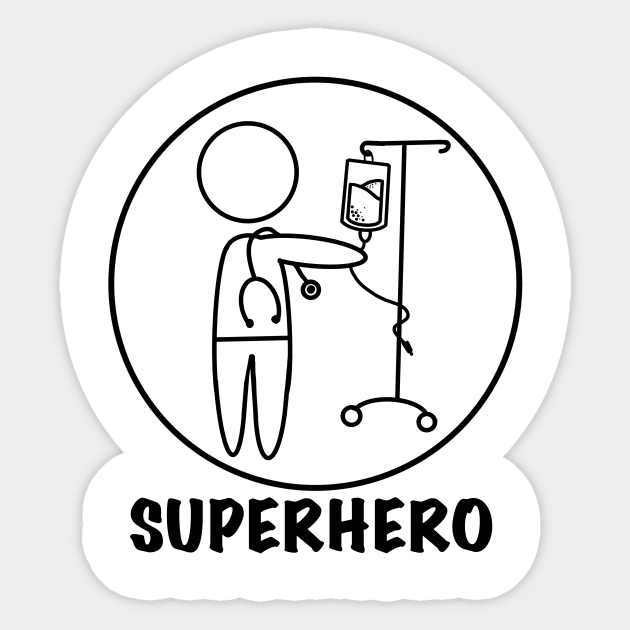 Male nurse superhero Sticker by drew.art